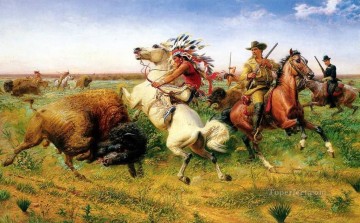 louis maurer la gran caza real del búfalo 1895 Pinturas al óleo